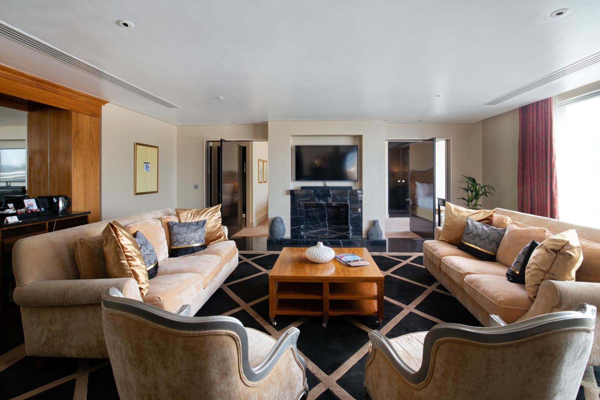 The Chelsea Harbour Hotel And Spa London Exterior photo The living room of a suite at the Mandarin Oriental, London